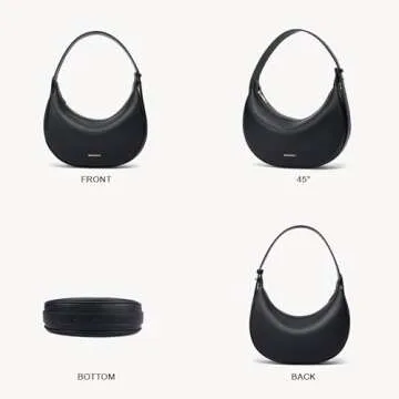 Trendy BOSTANTEN Crescent Shoulder Bag - Adjustable Vegan Leather