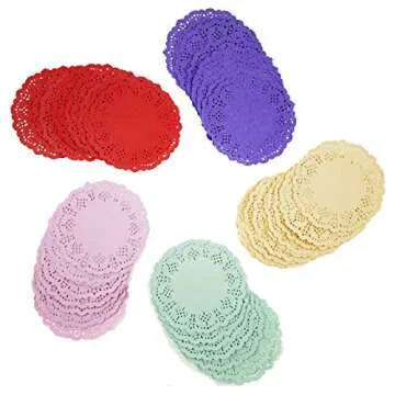 Vibrant 100 Count Colorful Paper Doilies for Parties