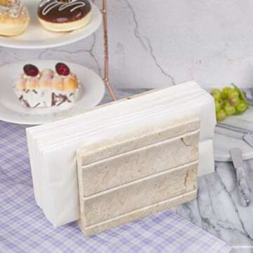 Natural Marble Napkin Holder for Dining Table Decor