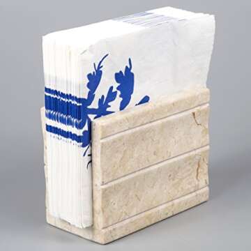 Natural Marble Napkin Holder for Dining Table Decor