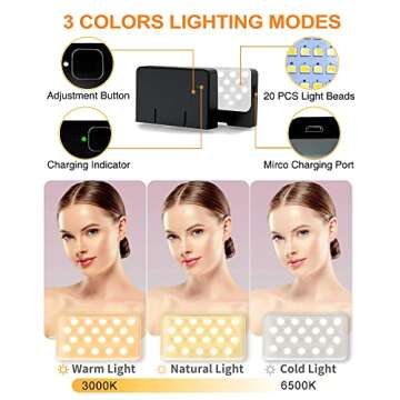 YENDILI Auto Face Tracking Tripod for iPhone Phone Tripod Stand Holder for Video Recording Selfie Stick Tripod with Remote Influencer Content Creator Vlogging Kit AI Phone Gimbal Stabilizer, Black