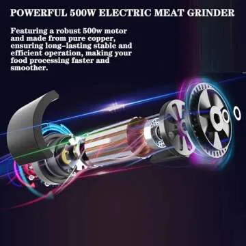 KingAcc 500W Food Processor with 2 Blades & Dual Bowls