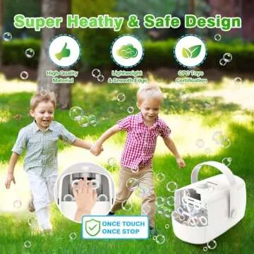 Bubble Machine, Automatic Bubble Blower, 8000+ Big Bubbles Per Minute, Bubble Maker for Kids Toddlers, Operated by Plug-in or Batteries, Bubble Toys for Indoor Outdoor Birthday Party