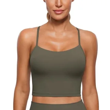 CRZ YOGA Womens Butterluxe Spaghetti Strap Workout Crop Tank Top