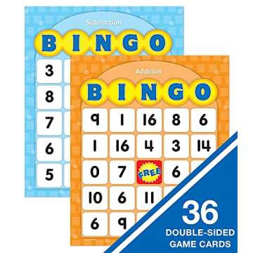 Carson Dellosa Addition and Subtraction Bingo Board Games, Adding and Subtracting Learning Resources...