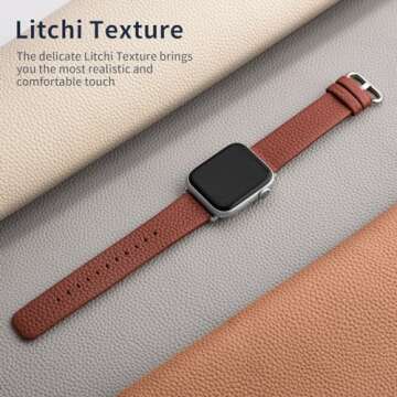 Luxurious Fullmosa Apple Watch Leather Band for Comfortable Wear 42mm 41mm 40mm 38mm