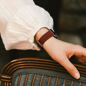 Fullmosa Apple Watch Leather Band for Men Women 42mm 41mm 40mm 38mm