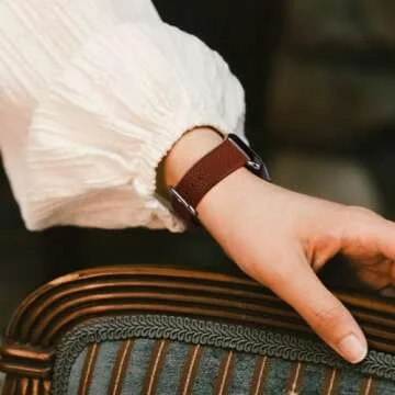 Fullmosa Apple Watch Leather Band for Men Women 42mm 41mm 40mm 38mm