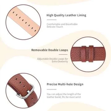 Fullmosa Apple Watch Leather Band for Men Women 42mm 41mm 40mm 38mm