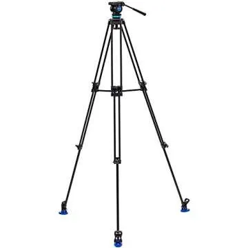 Benro KH25P Video Tripod with Head, 11lb Payload, Continuous Pan Drag, Anti-Rotation Camera Plate (K...