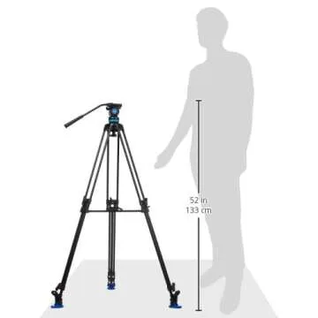 Benro KH25P Video Tripod with Head, 11lb Payload, Continuous Pan Drag, Anti-Rotation Camera Plate (KH26P)