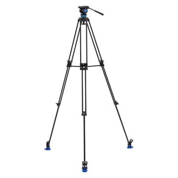 Benro KH25P Video Tripod with Head, 11lb Payload, Continuous Pan Drag, Anti-Rotation Camera Plate (KH26P)