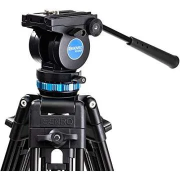 Benro KH25P Video Tripod with Head, 11lb Payload, Continuous Pan Drag, Anti-Rotation Camera Plate (KH26P)