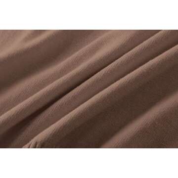 Women's Short Sleeves Sweater, Solid Color Crew Neck Classic Fit Soft Pullover Tee, Brown, US Medium