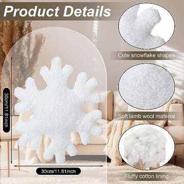 Huwena 2 Pcs Winter Snowflake Pillows for Cozy Holiday Decor