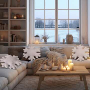Huwena Decorative Snowflake Pillows for Holiday Decor