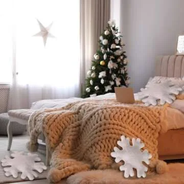 Huwena Decorative Snowflake Pillows for Holiday Decor
