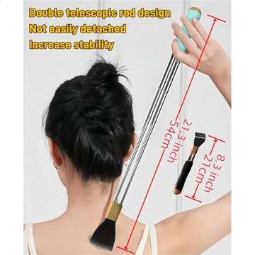 PEXOMEDO Portable Extendable Double-Pole Back Scratcher（8.3-21.3in），Hand Massager for Scratchi...