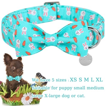 UP URARA PUP Easter Dog Collar with Bow Tie - Perfect for XL Dogs