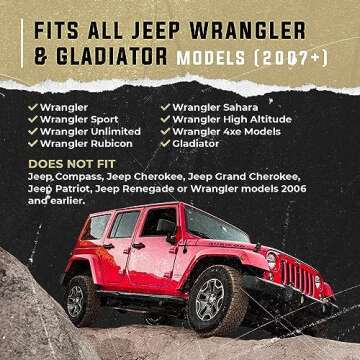 RONIN FACTORY - 50 Cal Bullet Antenna for Jeep Wrangler Gladiator Sahara Rubicon, Jeep Wrangler Acce...