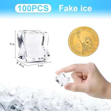 DomeStar 100PCS Clear Vase Fillers, Acrylic Fake Crushed Ice Rocks Fish Tank Vase Centerpiece Party Table Scatter Props Display