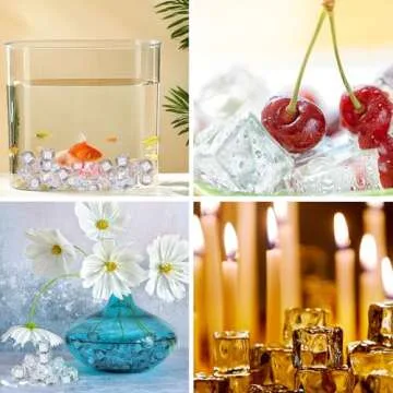 DomeStar 100PCS Clear Vase Fillers, Acrylic Fake Crushed Ice Rocks Fish Tank Vase Centerpiece Party Table Scatter Props Display