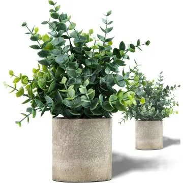 Small Fake Eucalyptus Potted Plants for Home Decor