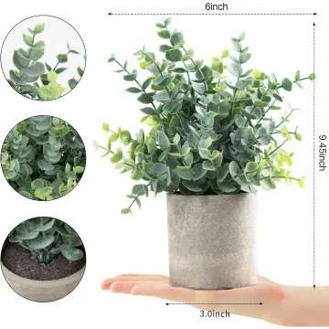 Small Fake Eucalyptus Potted Plants for Home Decor