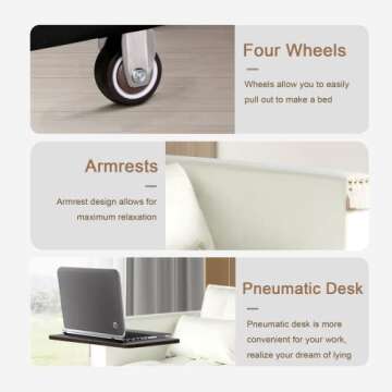 Convertible Sofa Bed, 3-in-1 Multi-Functional Velvet Sleeper Couch Pull-Out Bed, 48'' Bed Chaise Lounge with Adjustable Backrest and Pillows, Hidden Side Table for Living Room, Small Space