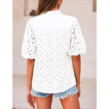 PRETTYGARDEN Women's Summer Lace Eyelet Top for Style