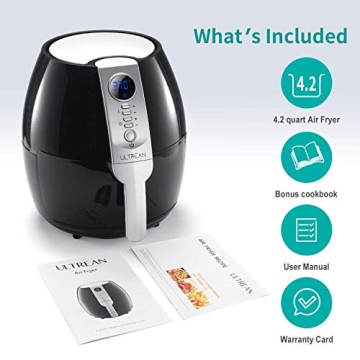 Ultrean Air Fryer 4.2 Quart Electric Oilless Cooker