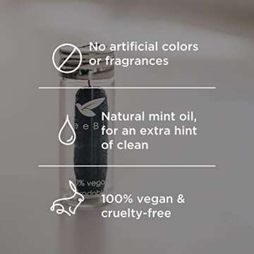 Organic Biodegradable Bamboo Charcoal Dental Floss & Refillable Glass Holder | Vegan | Naturally Waxed with Candelilla Wax | 33yd Thread Spool | Eco-Friendly Zero Waste Oral Care | Mint Flavored