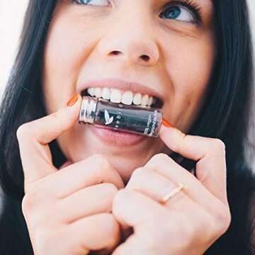 Organic Biodegradable Bamboo Charcoal Dental Floss & Refillable Glass Holder | Vegan | Naturally Waxed with Candelilla Wax | 33yd Thread Spool | Eco-Friendly Zero Waste Oral Care | Mint Flavored