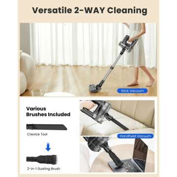 Proscenic P13 Cordless Vacuum: 35Kpa Suction Power