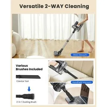 Proscenic P13 Cordless Vacuum: 35Kpa Suction Power