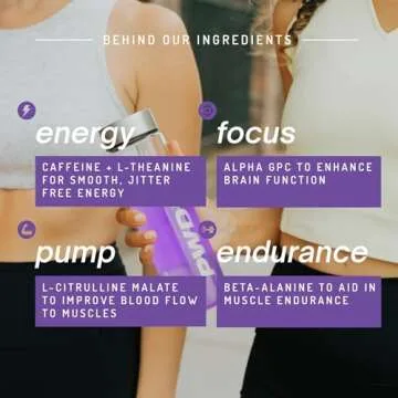 PWDRS Pre-Workout Powder, All Natural Pre Workout for Energy, Pump, Endurance & Strength, with Caffeine (Rainbow Snowcone)