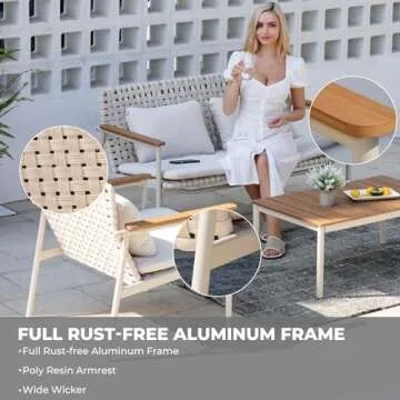 Grand Patio 4-Piece Oversized Aluminum Sofa Set