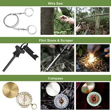 Survival kits 17 in 1, Emergency Survival Gear and Equipment, Cool Gadgets for Men Camping Fishing Hunting Outdoor