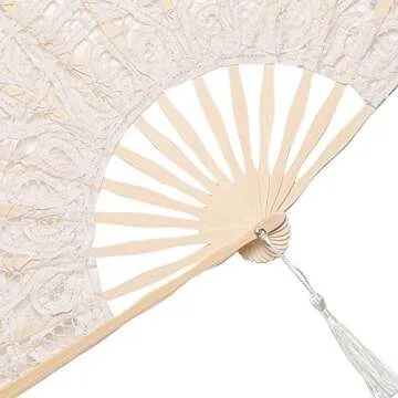 Elegant BABEYOND Cotton Lace Handheld Fan for Parties