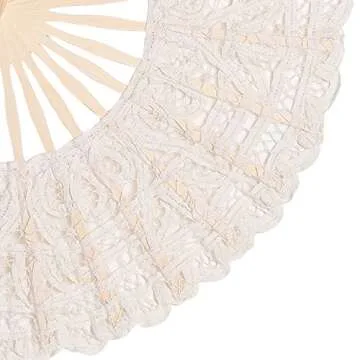 Elegant BABEYOND Cotton Lace Handheld Fan for Parties