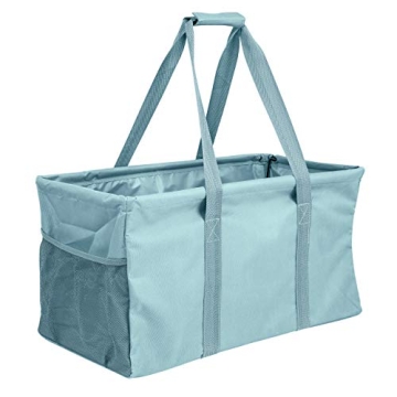 Lucazzi Extra Large Utility Tote Bag - Oversized Collapsible Reusable Wire Frame Rectangular Canvas ...