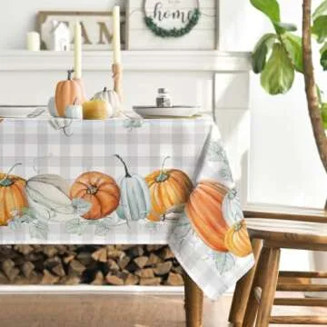 Horaldaily Fall Tablecloth Durable Autumn Design for Parties