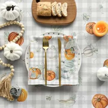 Horaldaily Fall Tablecloth Durable Autumn Design for Parties