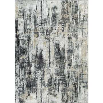 9x12 Area Rugs Washable Rug: Modern Abstract Living Room Rug Soft Anti-Skid Thin Carpet Indoor Floor...