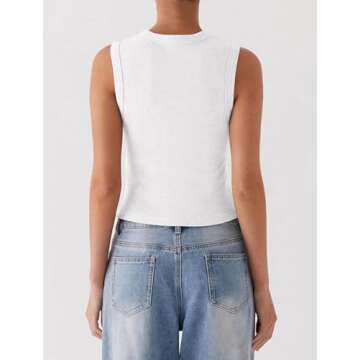 Matunana Womens Stylish Y2K Ribbed Tank Top for Summer