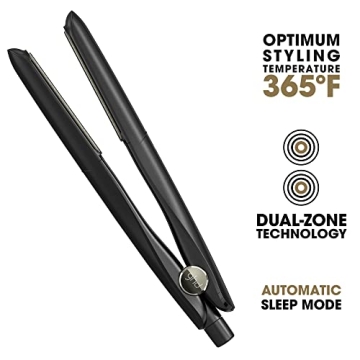 ghd Gold Styler ― 1" Flat Iron Hair Straightener, Professional Ceramic Hair Straightening Styling Tool for Stronger Hair & More Color Protection ― Black