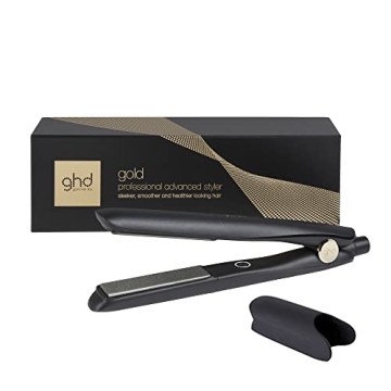 ghd Gold Styler ― 1" Flat Iron Hair Straightener, Professional Ceramic Hair Straightening Styling Tool for Stronger Hair & More Color Protection ― Black