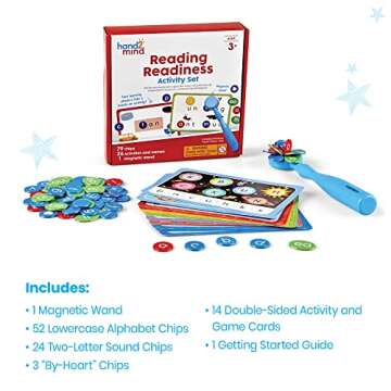 hand2mind Reading Readiness Activity Set, Magnetic Wands and Chip Set, Learn to Spell for Kids, Spel...