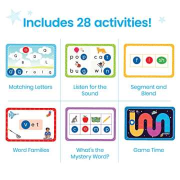 hand2mind Reading Readiness Activity Set, Magnetic Wands and Chip Set, Learn to Spell for Kids, Spelling Toys, CVC Words for Kindergarten, Learning Letters, Science of Reading Manipulatives