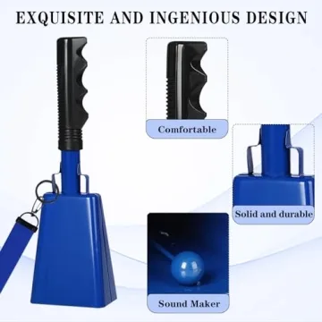 Hordolry 10 Inch Metal Cowbell for Sports and Events